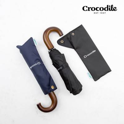 크로커다일 3단 우드 곡자우산(수동)