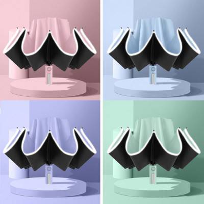 U039 블랙코팅 반전 3단자동우산