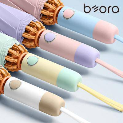 BOR_무지 인쇄우산 캔디팝 거꾸로 컬러암막 3단 자동 양우산