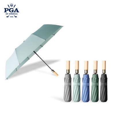 PGA 3단전자동 특대형 원단 원목 손잡이 우산(0216861)